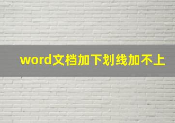 word文档加下划线加不上