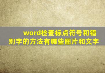 word检查标点符号和错别字的方法有哪些图片和文字