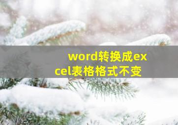 word转换成excel表格格式不变