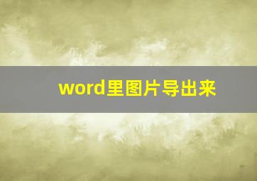 word里图片导出来