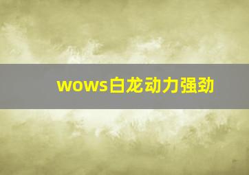 wows白龙动力强劲