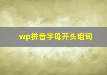 wp拼音字母开头组词