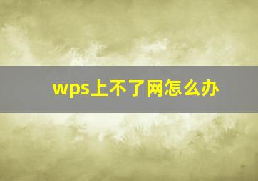 wps上不了网怎么办