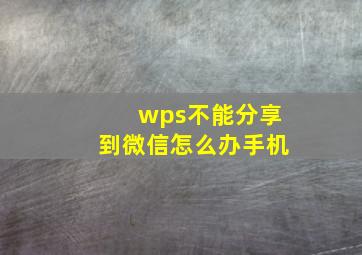 wps不能分享到微信怎么办手机