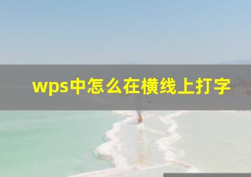 wps中怎么在横线上打字