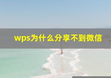 wps为什么分享不到微信