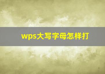 wps大写字母怎样打