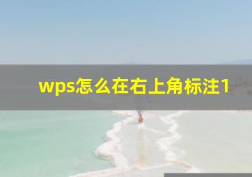 wps怎么在右上角标注1