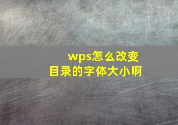 wps怎么改变目录的字体大小啊