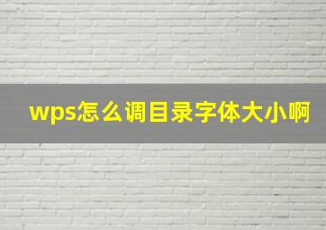 wps怎么调目录字体大小啊