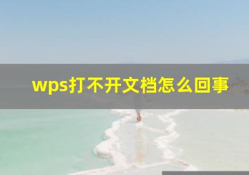 wps打不开文档怎么回事