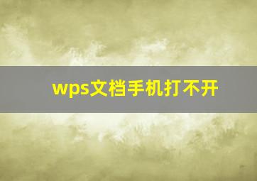 wps文档手机打不开