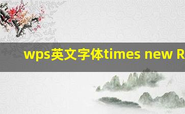 wps英文字体times new Roman