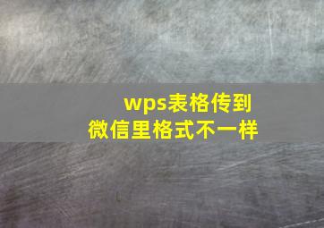 wps表格传到微信里格式不一样