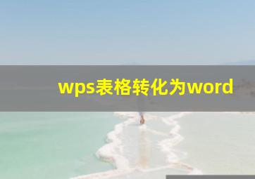 wps表格转化为word