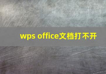 wps office文档打不开