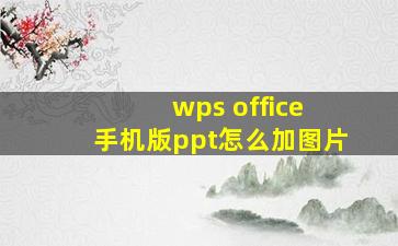 wps office 手机版ppt怎么加图片