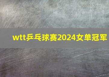 wtt乒乓球赛2024女单冠军