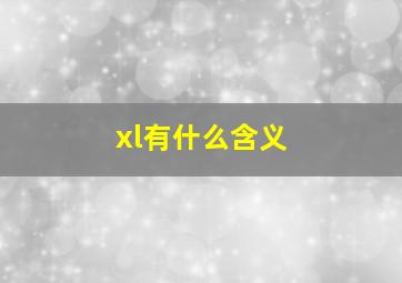 xl有什么含义