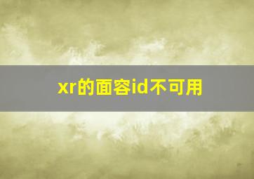 xr的面容id不可用