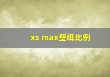 xs max壁纸比例