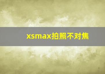 xsmax拍照不对焦