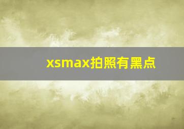 xsmax拍照有黑点