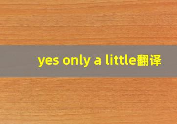 yes only a little翻译