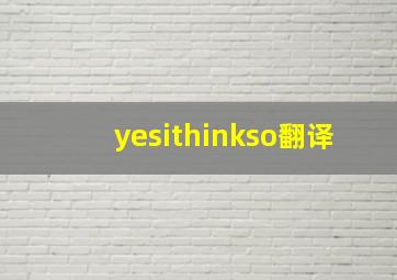 yesithinkso翻译