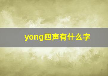 yong四声有什么字