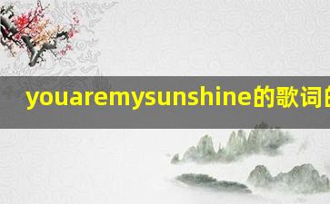 youaremysunshine的歌词的译文