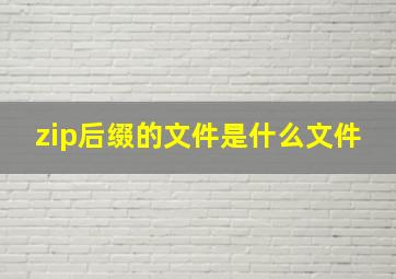 zip后缀的文件是什么文件