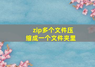 zip多个文件压缩成一个文件夹里