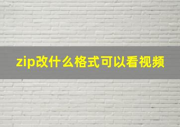 zip改什么格式可以看视频